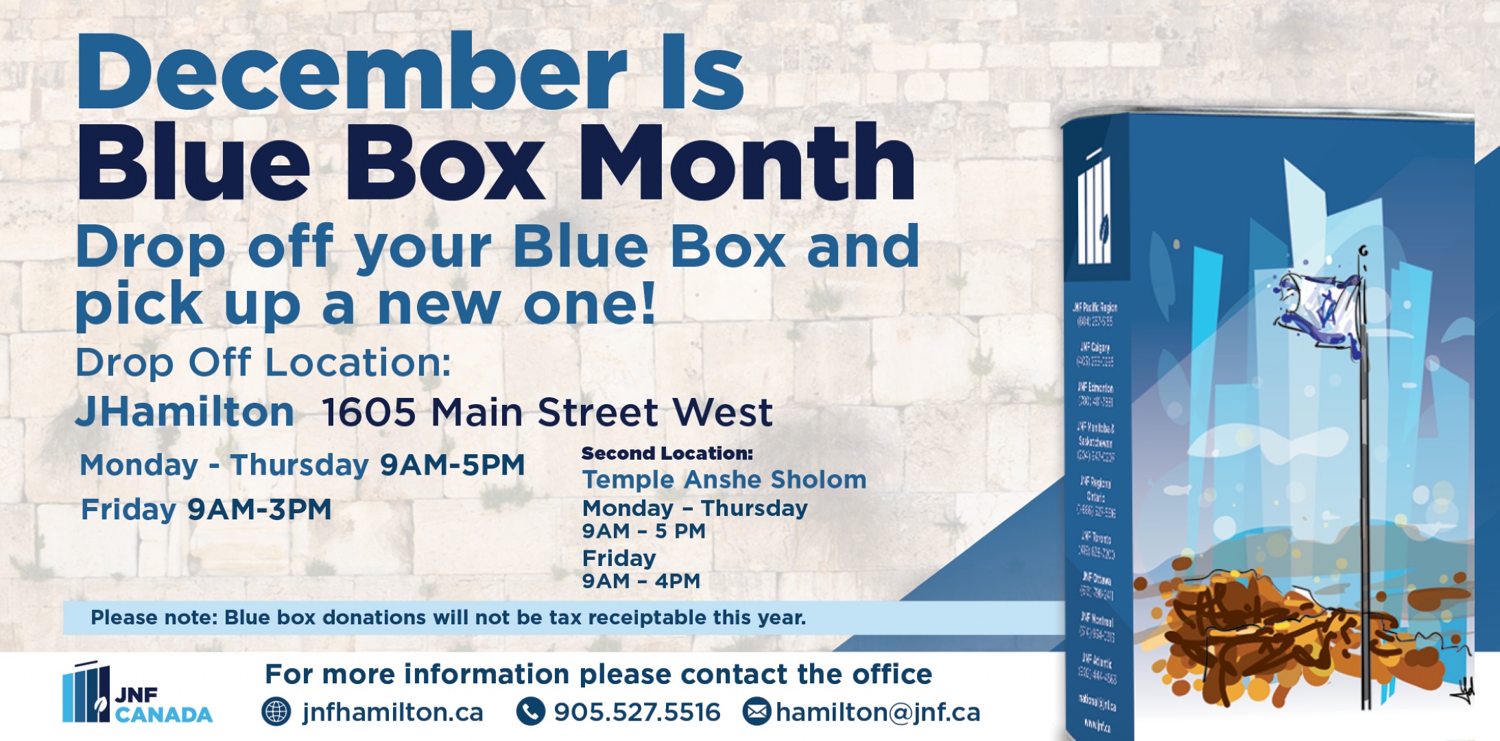 JNF Hamilton Blue Box Month